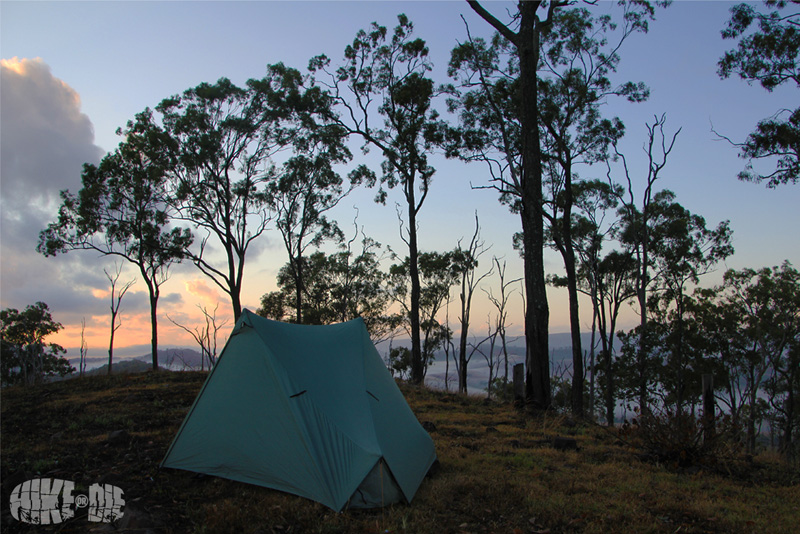 Tarptent hiking on a mountain